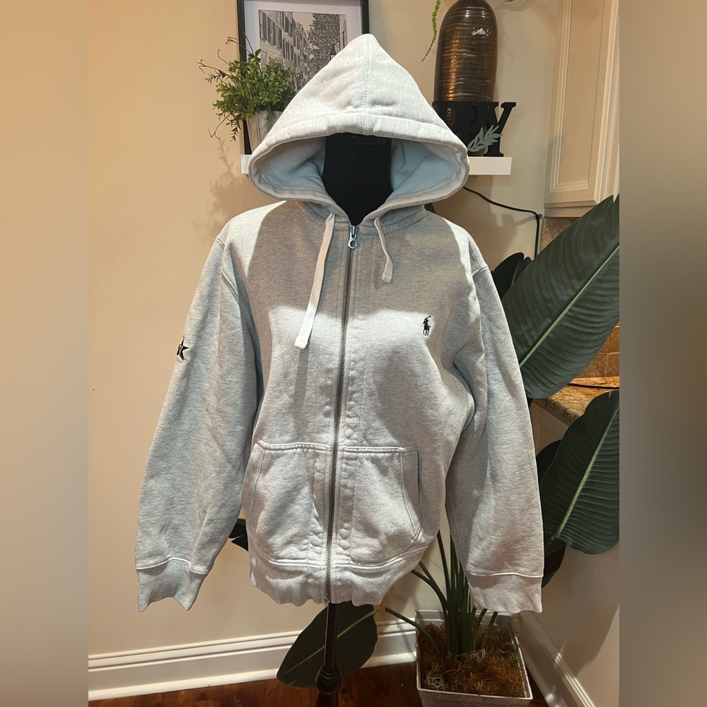 Polo Ralph Lauren Grey Cotton Hoodie Jacket Large